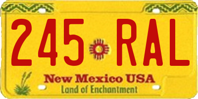 NM license plate 245RAL