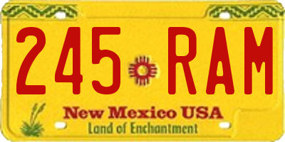 NM license plate 245RAM