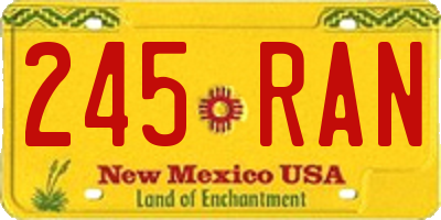 NM license plate 245RAN