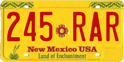 NM license plate 245RAR