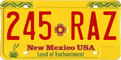 NM license plate 245RAZ