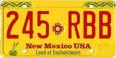 NM license plate 245RBB