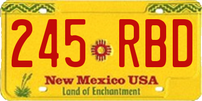 NM license plate 245RBD
