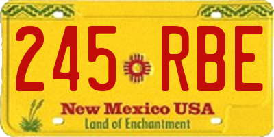NM license plate 245RBE