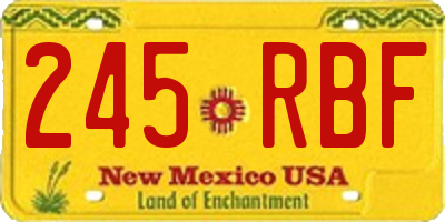 NM license plate 245RBF