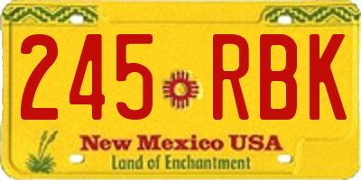 NM license plate 245RBK