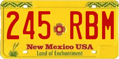 NM license plate 245RBM