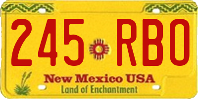 NM license plate 245RBO