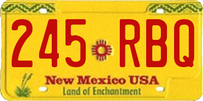 NM license plate 245RBQ