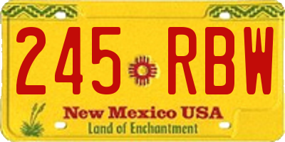 NM license plate 245RBW