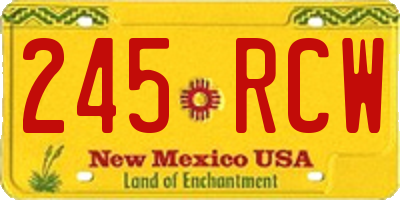 NM license plate 245RCW