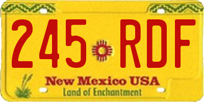 NM license plate 245RDF