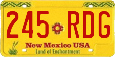 NM license plate 245RDG