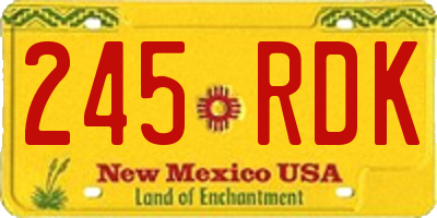 NM license plate 245RDK
