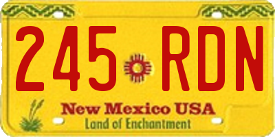 NM license plate 245RDN