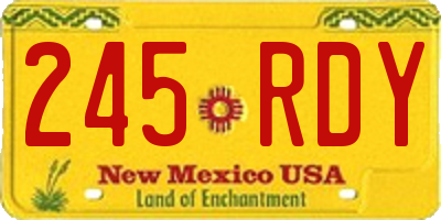 NM license plate 245RDY