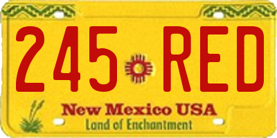 NM license plate 245RED