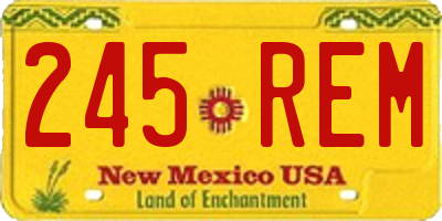 NM license plate 245REM