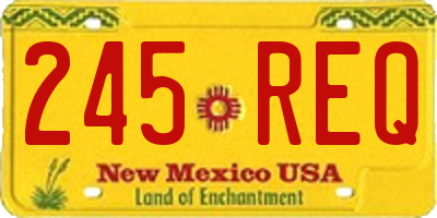 NM license plate 245REQ