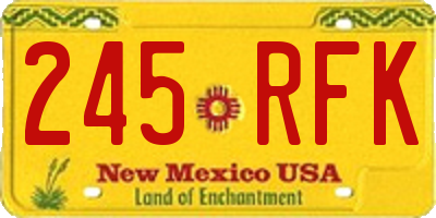 NM license plate 245RFK