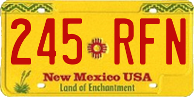 NM license plate 245RFN