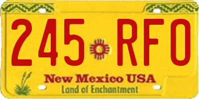 NM license plate 245RFO