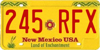 NM license plate 245RFX
