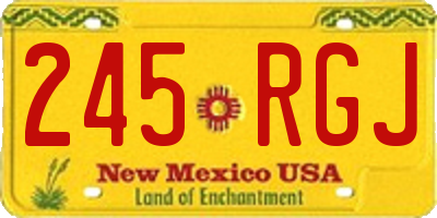 NM license plate 245RGJ