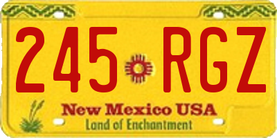 NM license plate 245RGZ