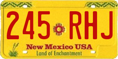 NM license plate 245RHJ