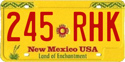 NM license plate 245RHK