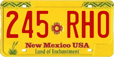 NM license plate 245RHO