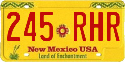 NM license plate 245RHR