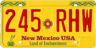 NM license plate 245RHW