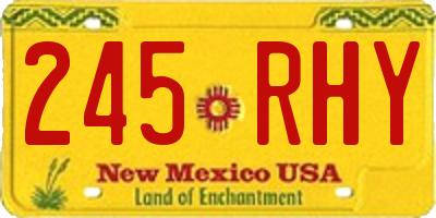 NM license plate 245RHY
