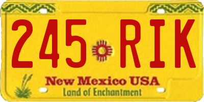 NM license plate 245RIK