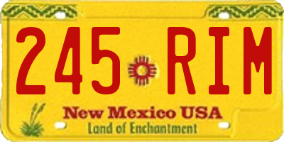 NM license plate 245RIM