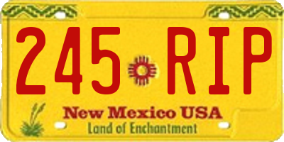 NM license plate 245RIP