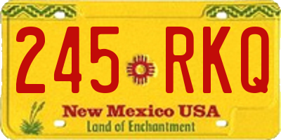 NM license plate 245RKQ