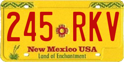 NM license plate 245RKV