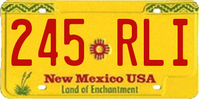 NM license plate 245RLI