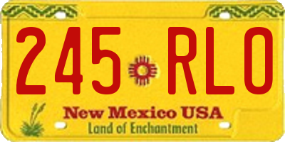 NM license plate 245RLO
