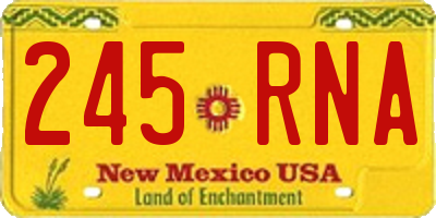 NM license plate 245RNA