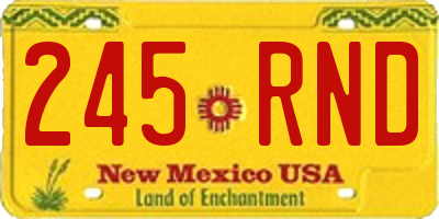 NM license plate 245RND