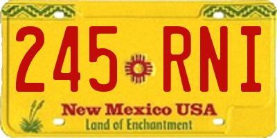 NM license plate 245RNI