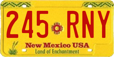 NM license plate 245RNY