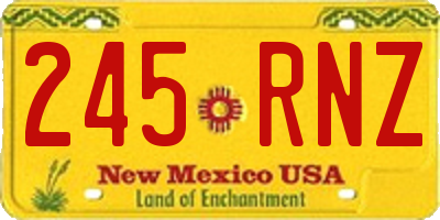 NM license plate 245RNZ