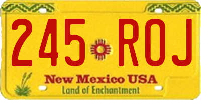 NM license plate 245ROJ