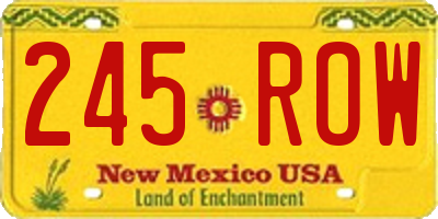 NM license plate 245ROW