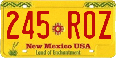 NM license plate 245ROZ